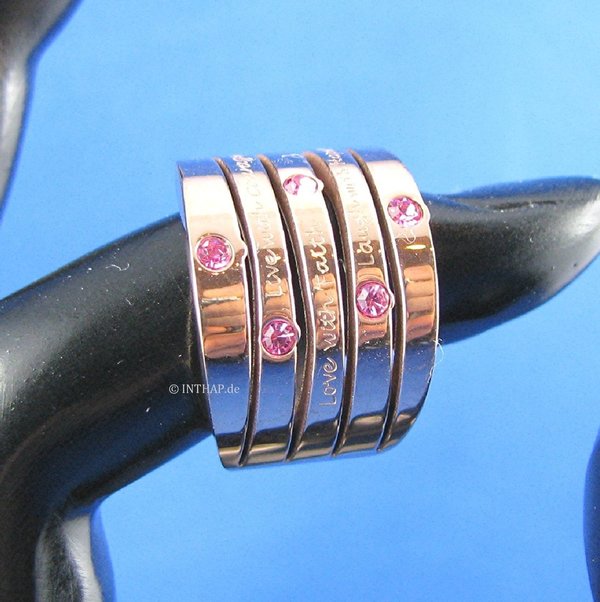Edelstahlring - bronze Ring mit Zirkonia Love - Damenring