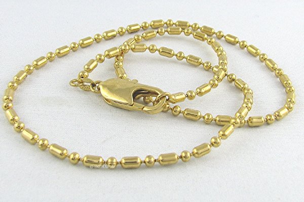 Goldkette - Halskette im Stab-Kugel-Design - Kette Damenkette