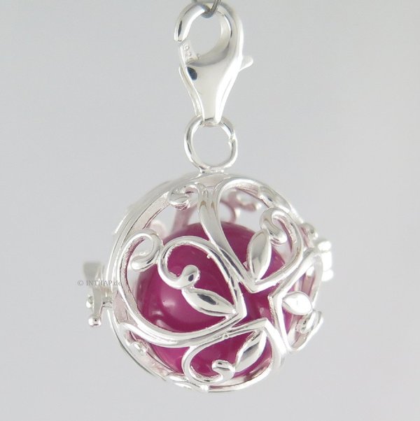 925 Silber Engelsglöckchen Wiesenblüte - Charm Elfenrufer - violett