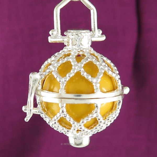 Perlen Engelsglöckchen - 925 Silber  Schutzengel - gelb |S17P11