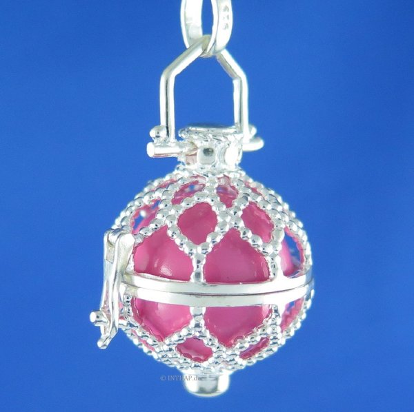 Perlen Engelsglöckchen - 925 Silber Anhänger - rosa pink rosè |S17P8