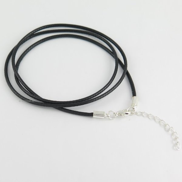 Lederkette schwarz - Kette aus Leder - Halskette lang 62 cm