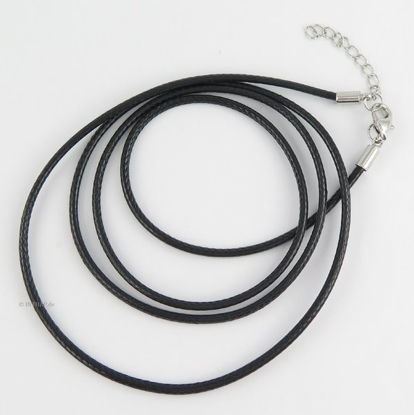 Lederkette schwarz - Kette aus Leder - Halskette extra lang 80 cm