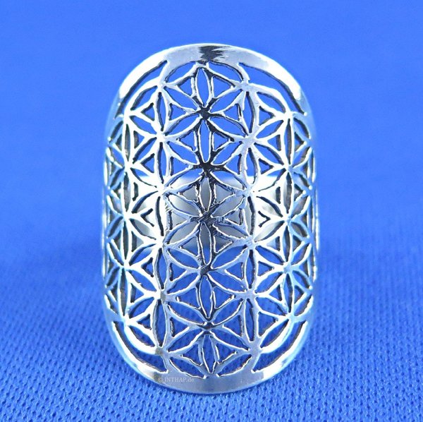 925 Silber Ring - Fingerring Silberring Blume des Lebens