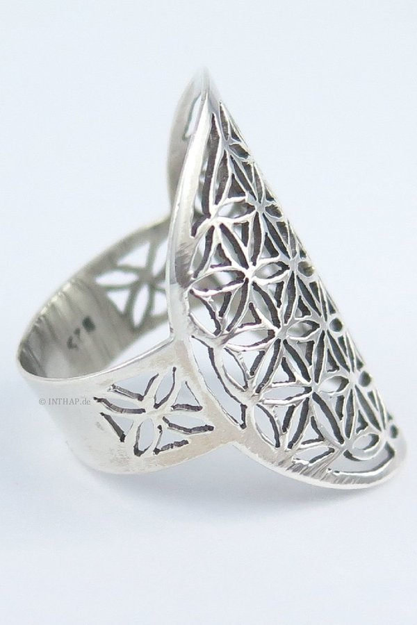 925 Silber Ring - Fingerring Silberring Blume des Lebens