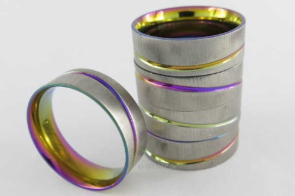 Edelstahlring Damenring Herrenring Ring multicolor L501n