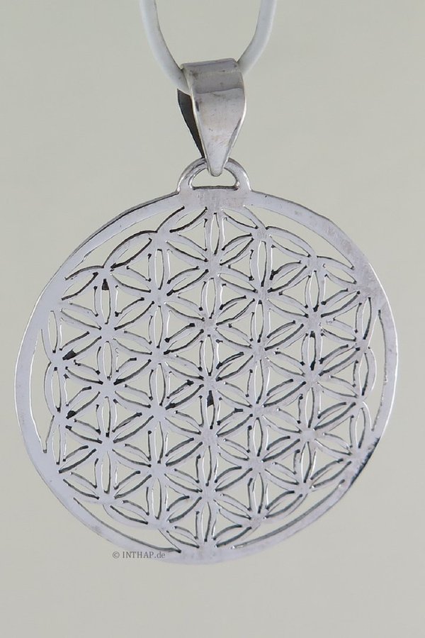 Anhänger - 925 Silber Blume des Lebens - Medaillon Amulett