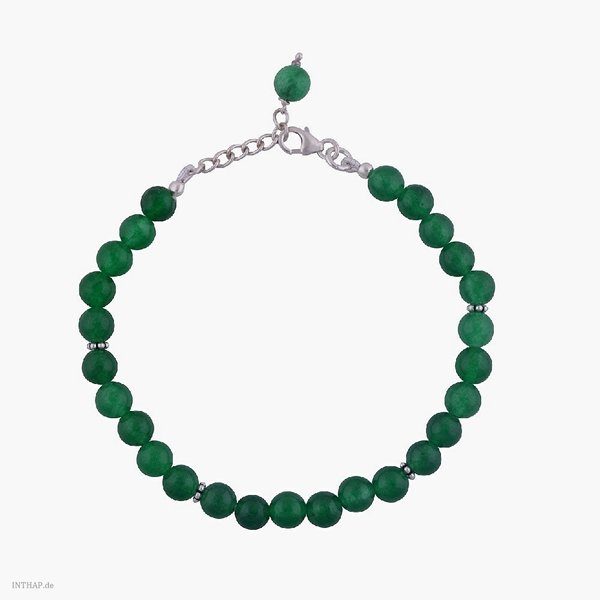 Armband - Onyxarmband 925 Silber Damenarmband - Onyx grün