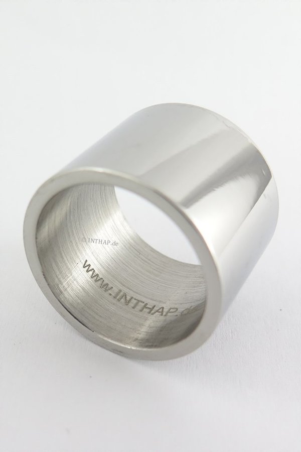 Edelstahlring - 2 cm extra breit - Ring Herrenring Bandring