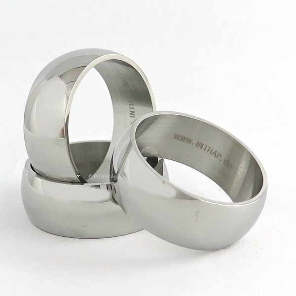 Edelstahlring - Ring aus Edelstahl - 10 mm breit - hoch glanz