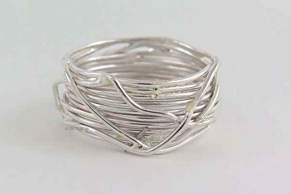 925 Sterling Silber Ring geflochten Bandring Silberring große Größen