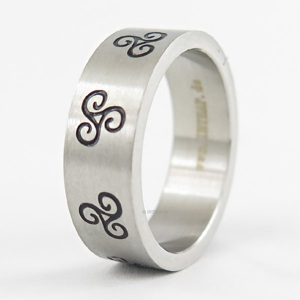 Edelstahlring - Triskele - Ring Edelstahl Bandring keltische Spirale